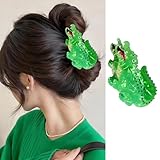Alligator Hair Clips Cute Animal Hair Claw Clips Strong Hold Crocodile Hair Jaw Clip Funny Animal Hair Barrettes Amphibians Claw Clip Daily Wear Holiday Hair Accessories for Women Hair Decoration