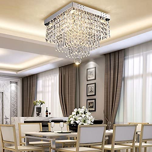 Plafonnier en cristal moderne tricolore de 30cm pour entrée sombre