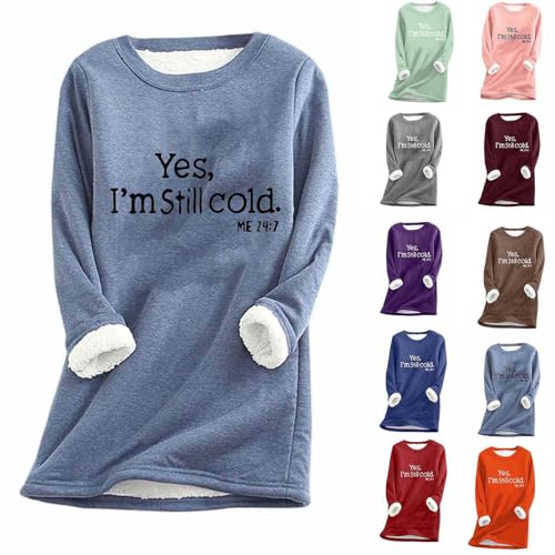 NUSGEAR Sudaderas Mujer de Felpa Gruesos Pullover Estampado de Letras