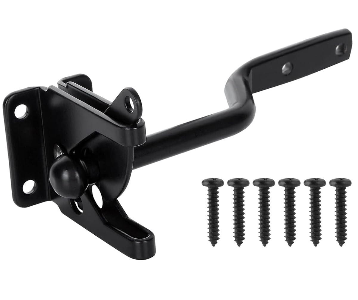 Litensh Self Locking Gate Latch, Automatic Gravity Lever, Door Latches, Garden Gate Lock, Stainless Steel Fence Lock