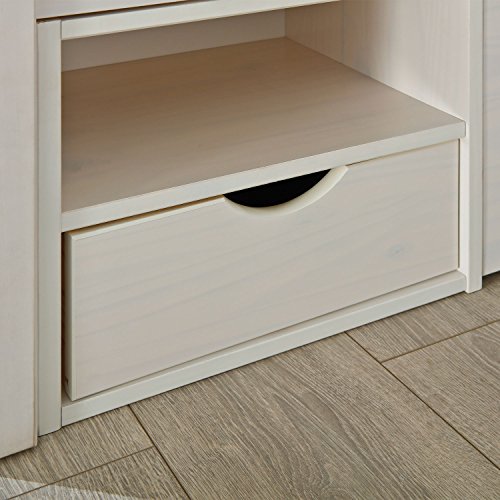 Cama Casal Multifuncional Madeira Maciça 6 Gavetas Charme Inter Link Branco Lavado