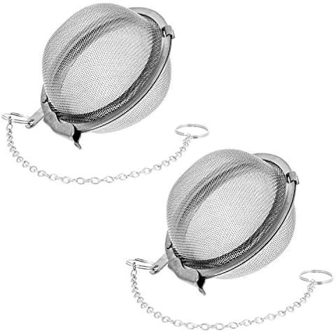 MINGZE 2pcs Tea Infuser, 5cm Diameter Tea Strainer, Tea Filter Fine Mesh, 304 Stainless Steel Tea Accessories Set, Perfect Strainers for Loose Leaf Tea and Seasoning Spices Cover