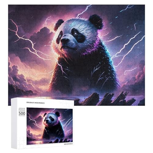 Rompecabezas para adultos de 500 piezas Thundering Panda Majesty juego familiar difícil
