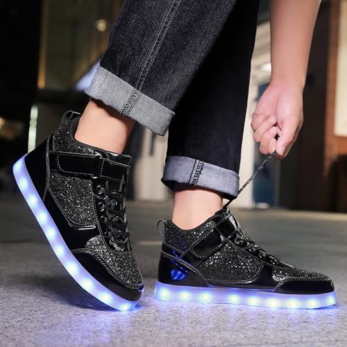 Image of SANYES LED Light Up Shoes for Men Women, USB Rechargeable High Top Glowing Sneakers, Luminous Dancing Shoes