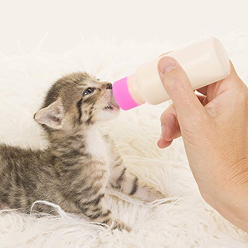 Conjunto de mamadeira para gatinhos e cachorrinhos de estimação 12 unidades (azul + rosa)