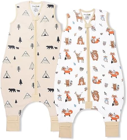 Mama Cheetah Toddler Sleep Sack with Feet, 0.5 TOG Organic Cotton Baby Wearable Blankets with Legs, Baby Sleeping Bag for Walkers, Early Walker 6-18 Month