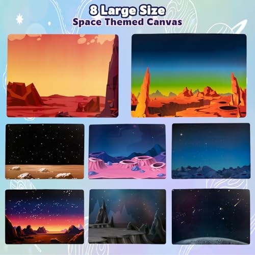 Image of TOYJOS Space Adventure Foil Art Kit for Kids 220+ Pieces No Mess DIY Craft Kit Creative Activity Play Set with Foil Sheets Stickers & Canvases Educational Gift for Boys Girls 4 to 9 Years