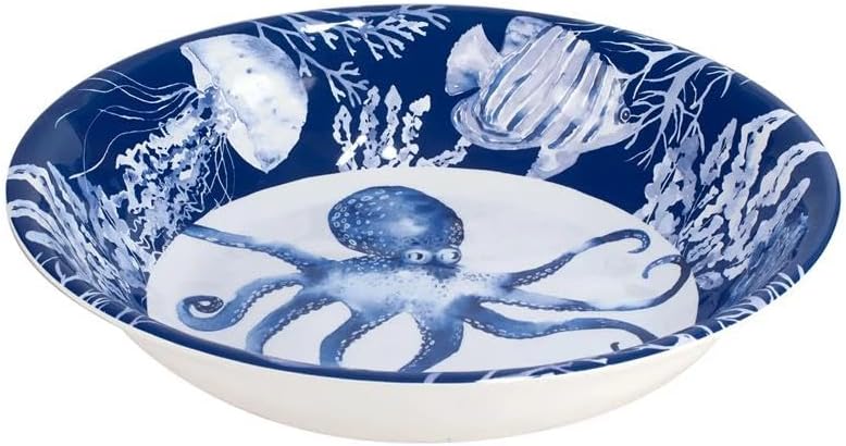 Certified International Sea Life Melamine Large Serving Bowl, 13.75-inch Length