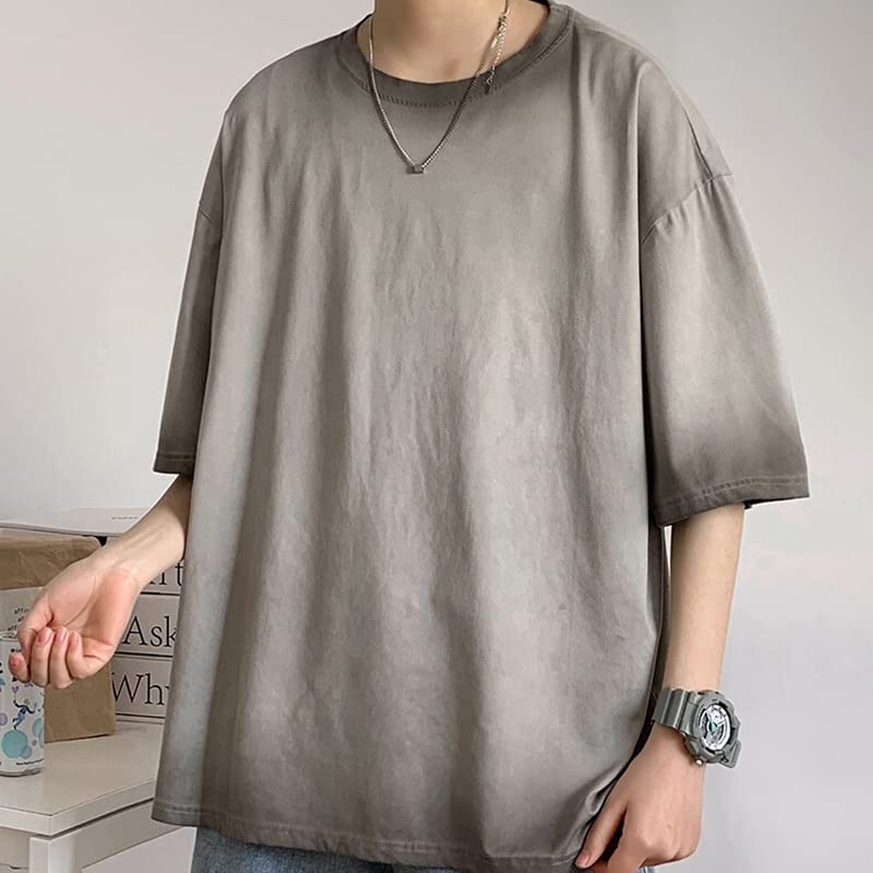 Magliette Maglietta da Streetwear Uomini Estate Oversize A Maglietta Solida Maschi Casual Top Maglietta