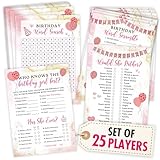 Woodamore Who Knows The Birthday Girl Best Game - Teen Girl Birthday Party Games For 25 Guests, Birthday Word Scramble Sleepover Party Supplies For Girls, Fun Birthday Activities For Teens Party Decor