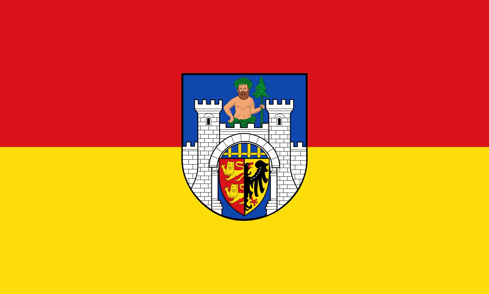 Drapeau paysage Bad Harzburg grand pavillon horizontal 1.35m² pour mât de jardin