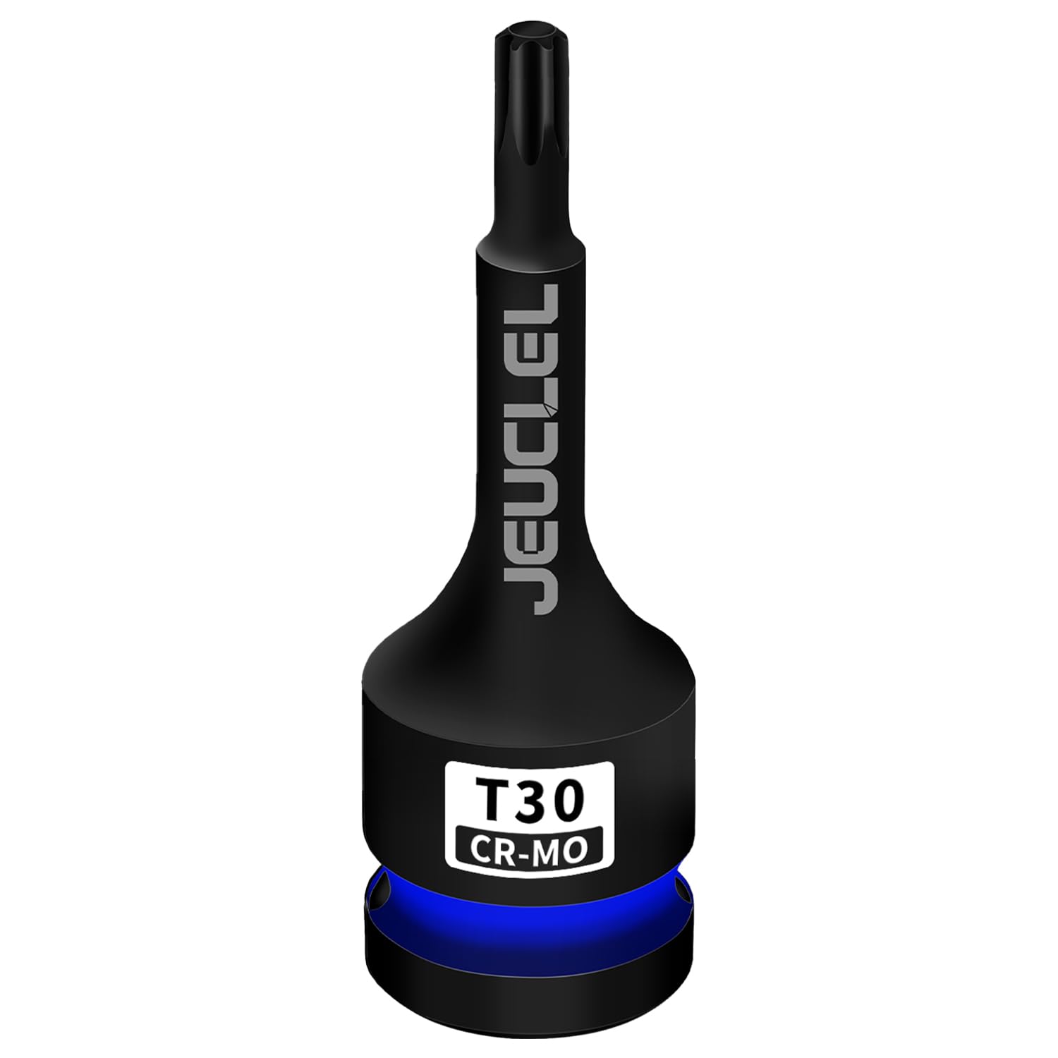 Jeuclel Black T30 Torx Star 6 Point Impact Bit Socket, T30 1/2-Inch Square Drive 3-Inch Long Torx Socket, Cr-Mo Steel Lengthen Screwdriver Adapter Tool