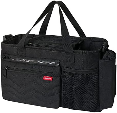 Landuo Diaper Bag Insert Organizer for Stylish Moms, Black, 12 Pockets, Turn Your Favorite Tote Bag into A Trendy Diaper Bag (Black)