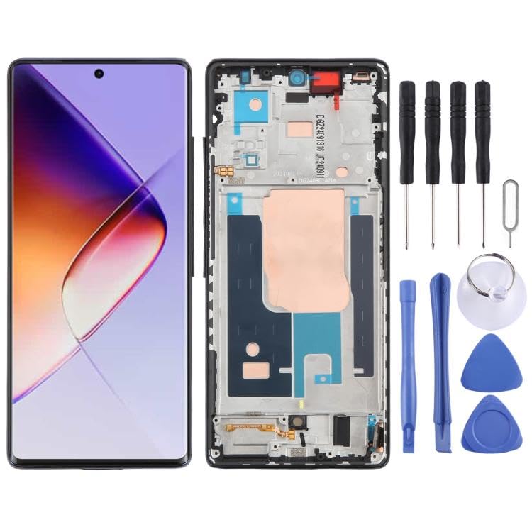 Lkfyyds for Infinix Note 40 Pro 4G X6850 AMOLED LCD Screen Digitizer Full Assembly with Frame (Black)