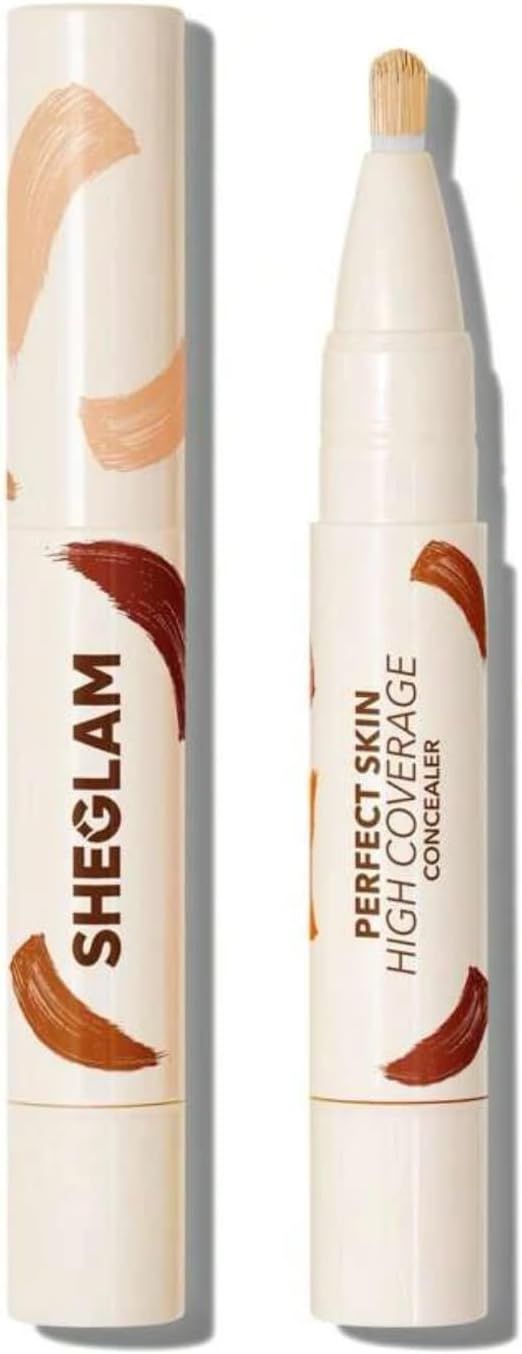 SHEGLAM Perfect Skin High Coverage Concealer - Liquid Concealer Brush Moisturizing Weightless All - Day Hydrate Concealer Makeup (Butter Cream)
