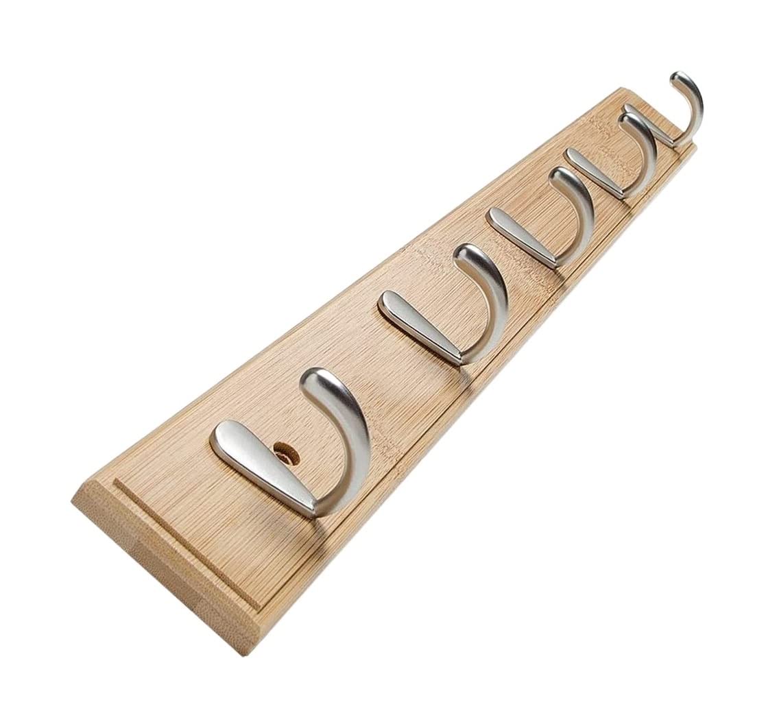 tea towel holders, Wall Mounted Towels Rack Stainless Steel Hooks For Entryway Foyer Bathroom Towel Accessory(Natural,5 hook)