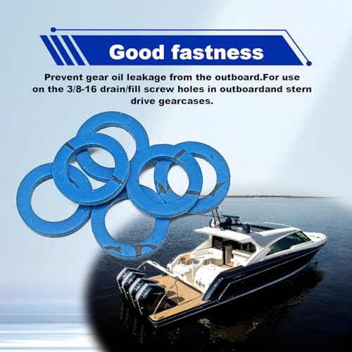 Image of 20 Pcs Lower Unit Drain Plug Seal Gasket, 3 /8-16 Gearcase Lube Oil Drain Screw Washer Replacement for Mercury Outboard Evinude Mercruiser Outdrive Tohatsu 12-19183-3 12-19183Q02 12-19183K02 18-2244