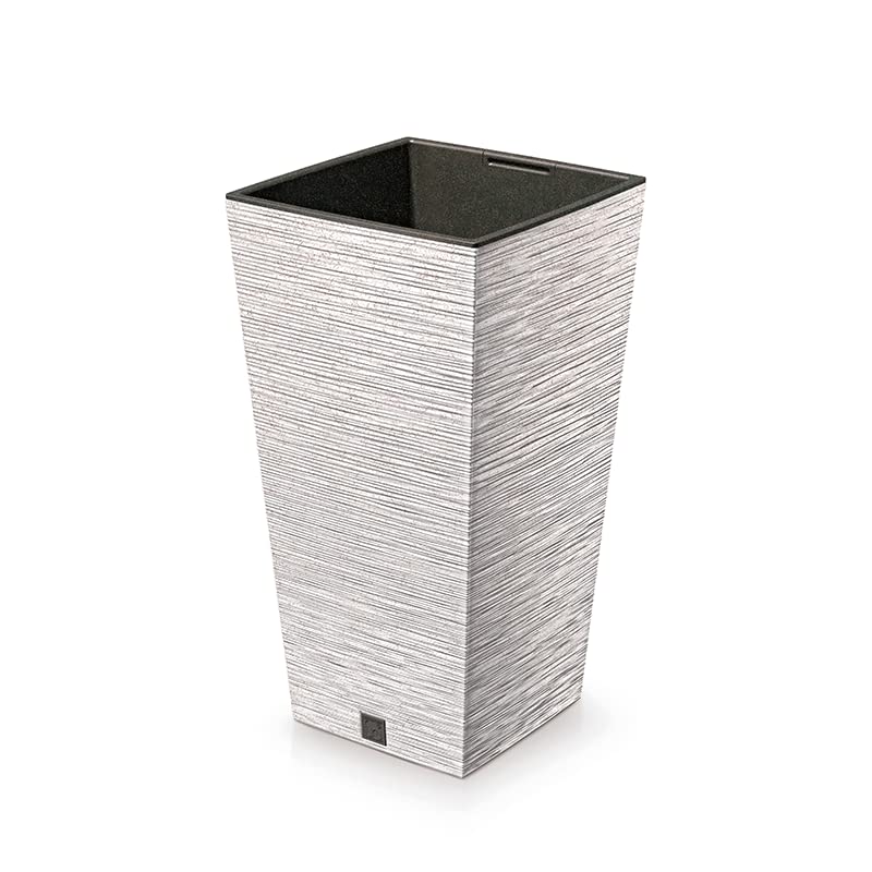 Gardening Naturally Fora Flowerpots, Stylish and Durable Plant Pots for Indoor and Outdoor Use (Tall Square Pot 20cm - White) — image 1