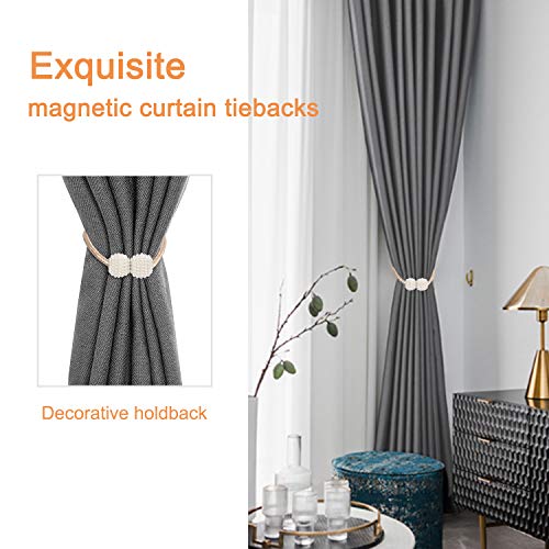 image for FYATTVA Magnetic Curtain Holdbacks Drapery Tiebacks, Convenient Tie Ba