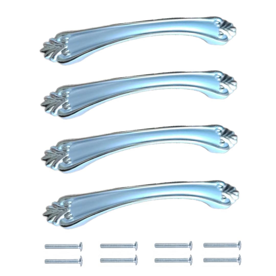 NLQCSXWEP Zinc Alloy Cabinet Bow Handle, Zinc Alloy Aluminum Cabinet Handles 4-Pack Multicolor(728-96mm Silver)