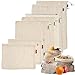 Viedouce 7 Paquet Sacs Produits Réutilisables Fruits,Sac Reutilisable Legumes en Coton avec Serrage,Sacs Réutilisables en Maille,Sacs d'Epicerie,Sacs en Tissu Bio pour Shopping,Lavable en Machine