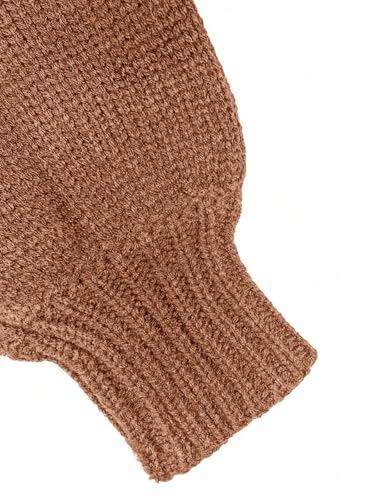 Image of ZAFUL Women's Tie Front Crop Cardigan Sweater V-Neck Lantern Sleeve Open Front Loose Casual Knitwear