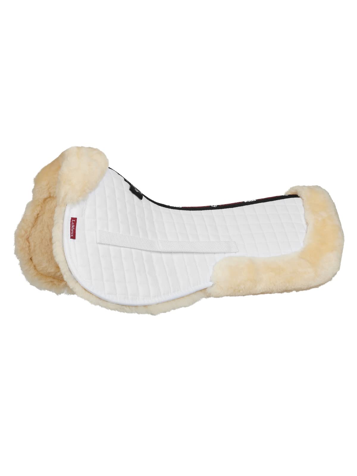 LeMieux Merino+ Half Saddle Pad - English Saddle Pads for Horses - Equestrian Riding Equipment and Accessories (White/Natural - Large)