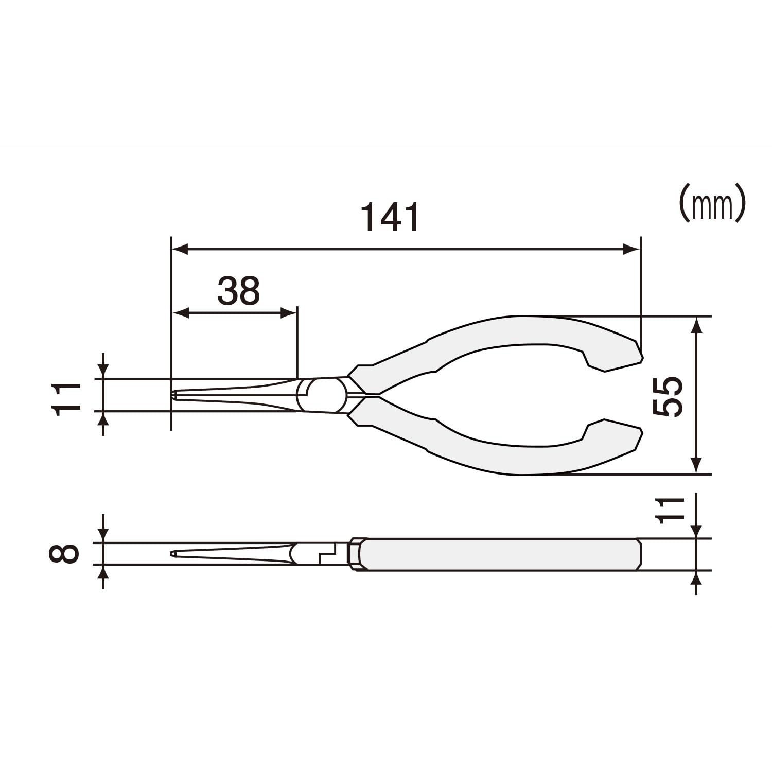 Image secondaire de Pince compacte de précision à long bec (pointe aiguille), qualité professionnelle, sans danger ESD avec mâchoires en acier au ca