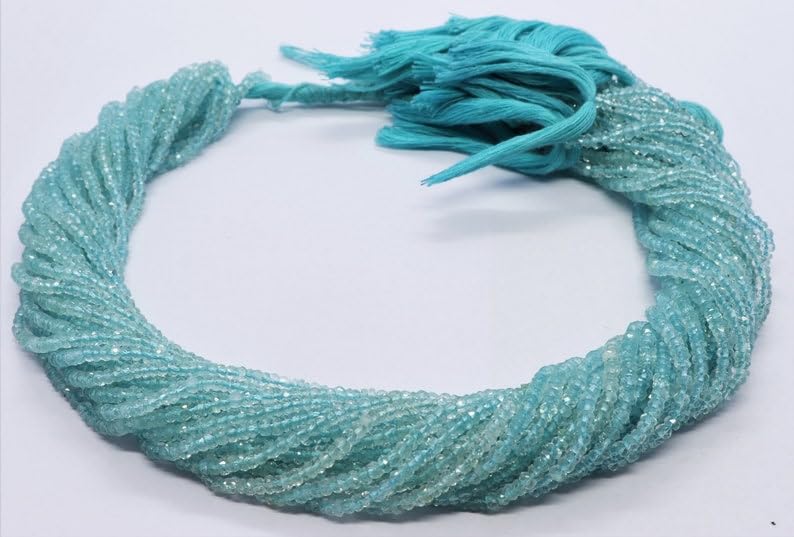 Perles aigue-marine naturelle taillée de haute qualité pour collier