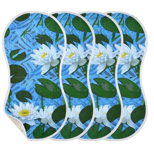 Flowers Simple White Burp Cloths for Babies Burp Rag Cotton Spit Up Rag for Infant Newborn Baby3