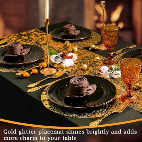 Noctiflorous Round Gold Placemats 14 Inch Set Of 24 Indoor Outdoor Disposable Place Mats For Dinning Table For Wedding Party Birthday Thanksgiving Halloween Christmas thumb #6