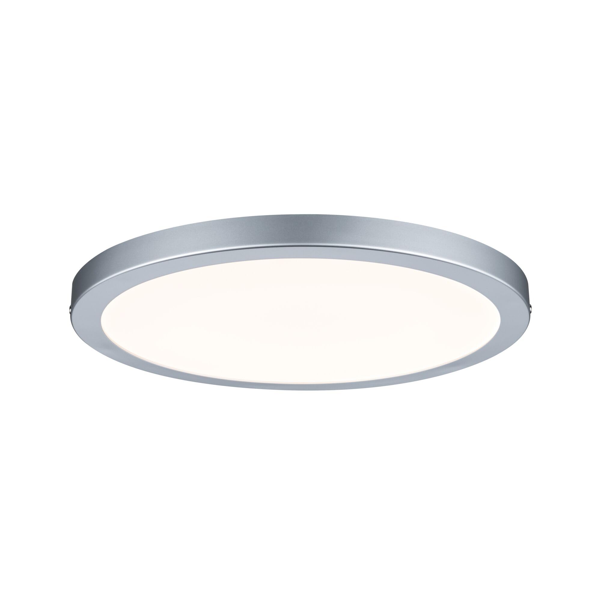 Paulmann 70865 Panel de superficie LED Atria redondo plafón 22 W luz 2700 K blanco cálido panel LED cromo mate regulable para montaje en pared/techo