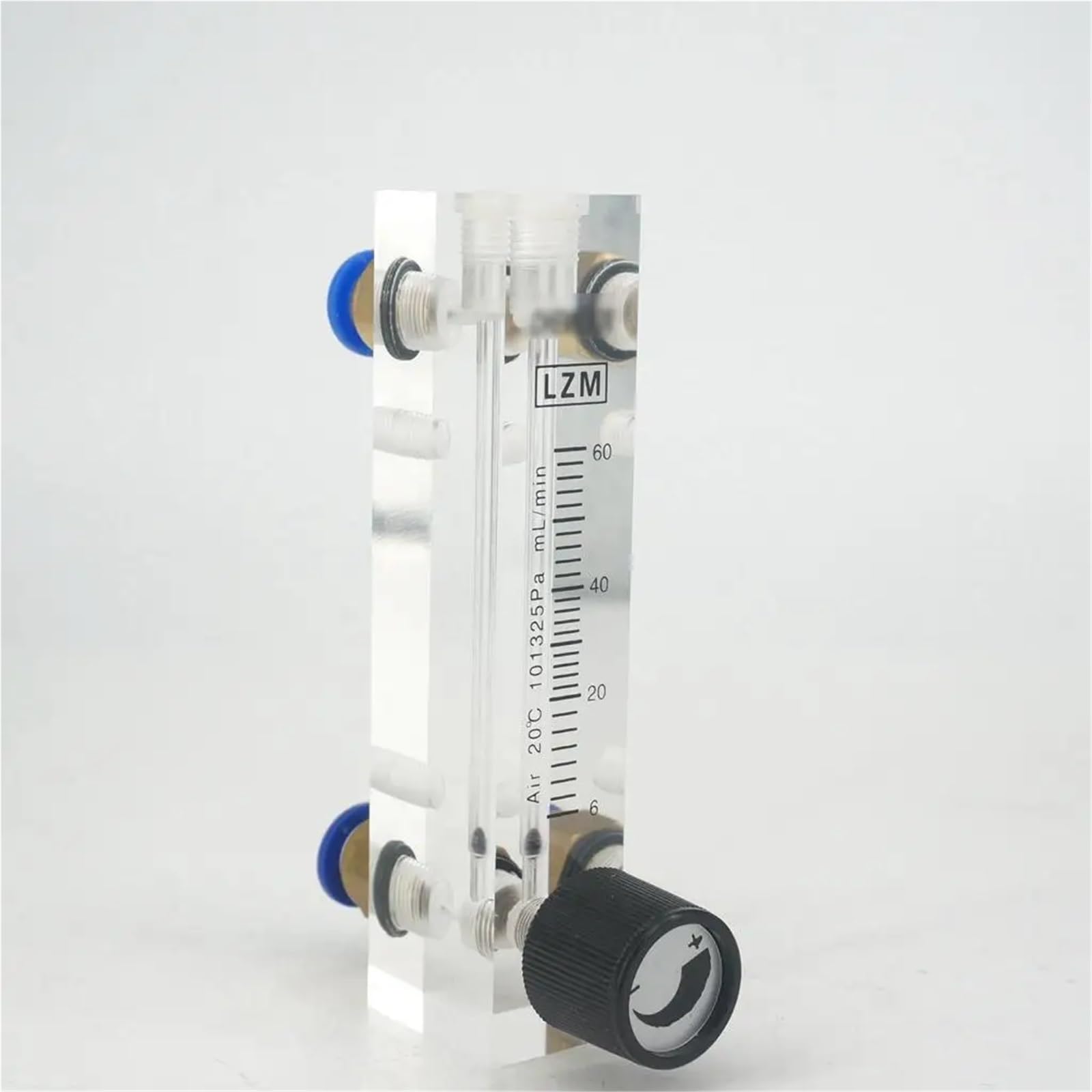 1 unidad LZM-6T de 6-60 ml/min, panel acrílico, rotámetro for aire y nitrógeno, con válvula de control, ajuste a presión, tubo de 8 mm de diámetro exterior.