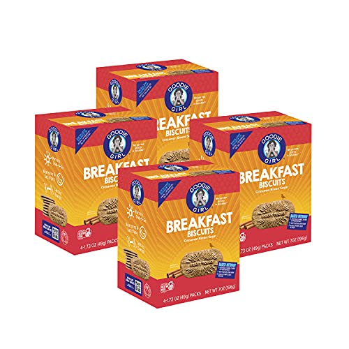 Goodie Girl, Cinnamon Brown Sugar Breakfast Biscuits | Snack Packs | Gluten Free | Vegan | Peanut Free | Kosher | Includes 4 Boxes, 16 Packs Total