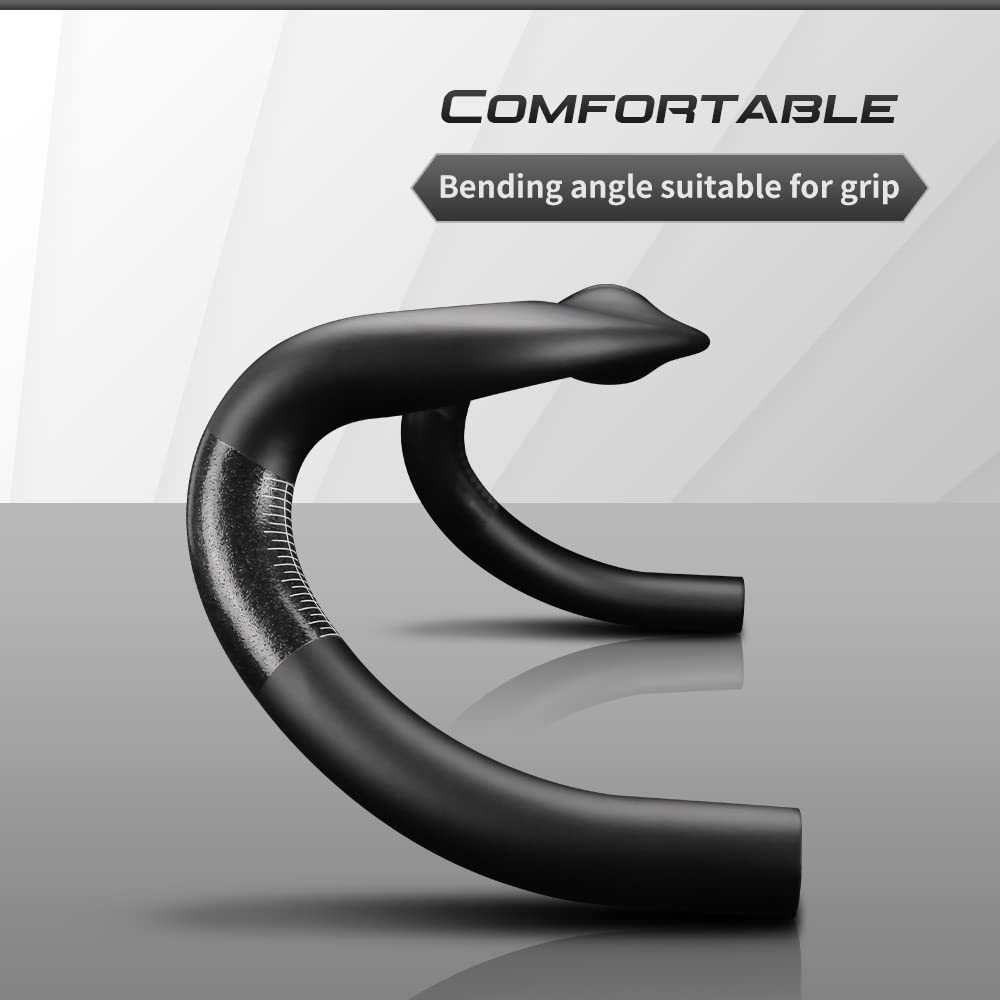 Alfa Pasca Manubrio per bici da corsa 31,8 * 478mm, manubrio aero per bici da corsa in carbonio UD opaco