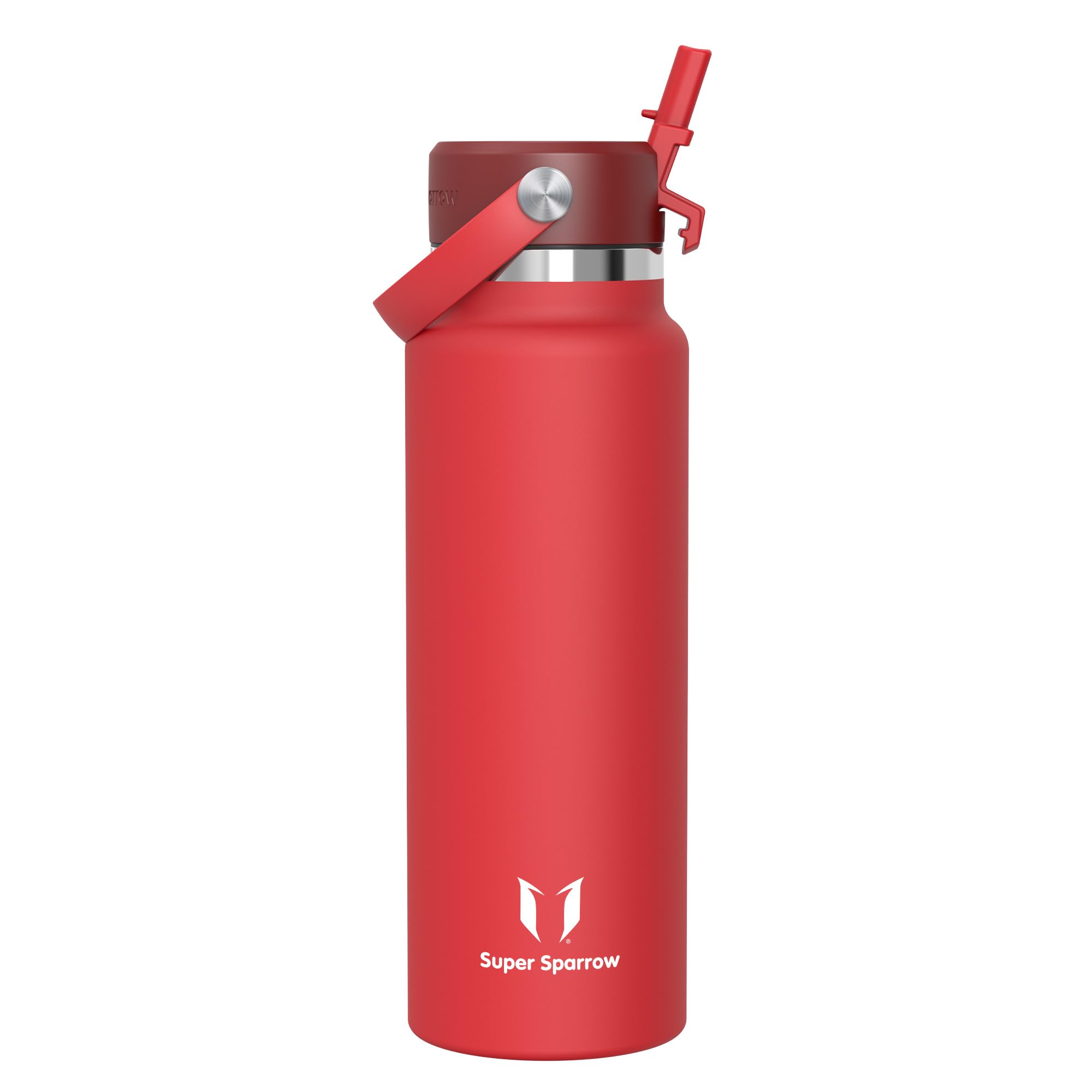 Sparrow Trinkflasche Edelstahl 750ml - Weiter Öffnung SwivelSip Thermosflasche mit Strohhalm - BPA-frei, Auslaufsicher Trinkflaschen - Ergonomisch Thermoskanne für Sport, Reisen, Outdoor