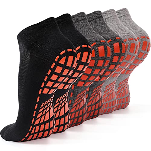 NOVAYARD 6 Pairs Non Slip Grip Socks Yoga Pilates Hospital Socks Sticky Grippers for Men Women