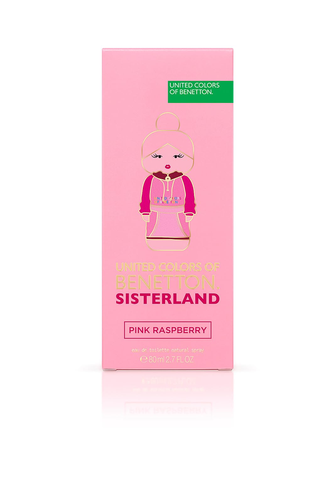 United Colors of Benetton, Sisterland Pink Raspberry, Spray per Donne, Fragranza Floreale con Cedro, Lampone, Neroli, Fiori d'Arancio, Sandalo e Muschio - 80 ml