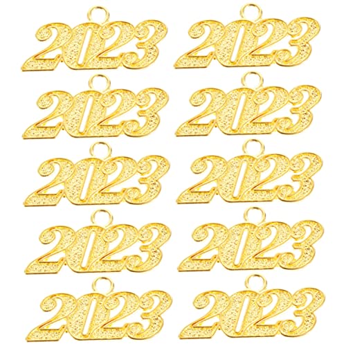 SHINEOFI 1 Juego Año Listado Decoración Equipo Collar Rosario Accesorios Colgantes Personalizados Adornos Dijes Para Hacer Pulseras Encantos De La Pulsera Aleación Golden 10 Piezas