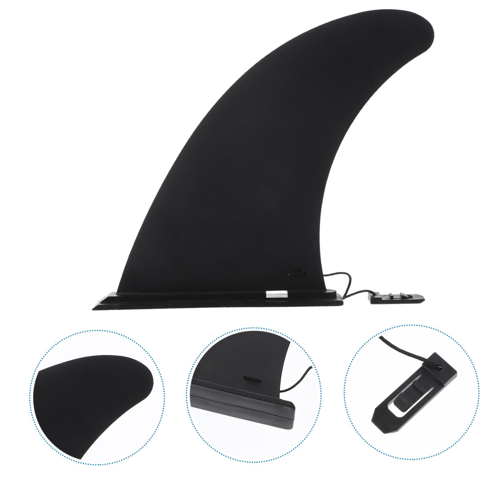 Lot de 3 Ailerons de Longboard en Nylon, à Clipser, pour Planche de Surf, Design Renforcé, Virages Serrés, Noir | Longboard et Paddle Surf, Virages Rapides et Serrés, Fixation par Insertion