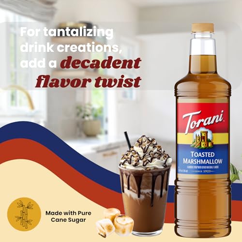 Image of Torani Toasted Marshmallow Syrup 1L with Pump - Flavoring for Latte & Drink