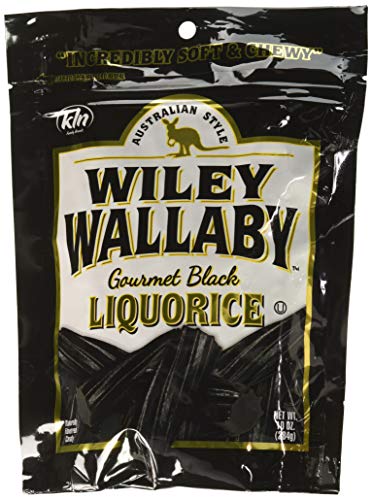 Wiley Wallaby Gourmet Australian Style Liquorice Gourmet Black Liquorice, 10-Ounce (Pack of 4)