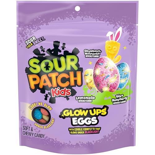 SOUR PATCH KIDS Glow Ups Eggs Soft & Chewy Candy, Easter Candy, 8.4 oz