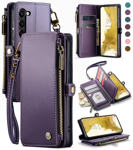 Defencase for Samsung Galaxy S23 Case, ?RFID Blocking? for Galaxy S23 Case Wallet for Women Men with Card Holder, PU Leather Magnetic Flip Strap Wallet Phone Case for Samsung S23 5G 6.1