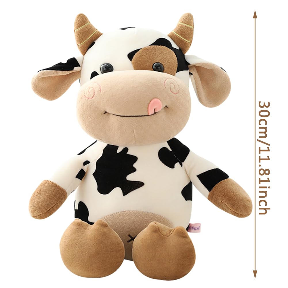 Vaca Peluche Suave De Animales Dibujos Lindo Juguete Muñeco De Juguetes Plush Pequeños para Niños Regalo De Cumpleaños 30cm