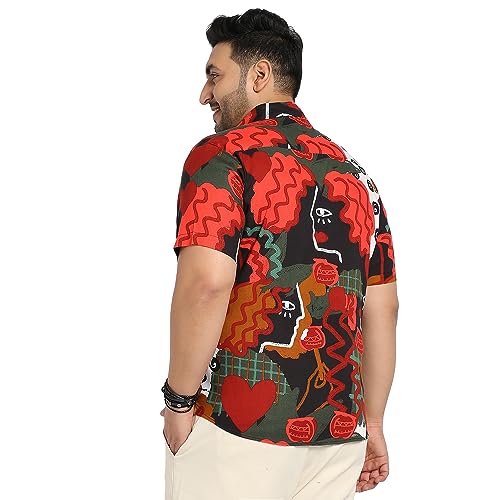 Image of Instafab Plus Men's Shirt for Casual Wear | Spread Collar | Plus-Size Fit | Long Sleeve | Button Closure | Cotton Shirt Crafted with Comfort Fit for Everyday Wear