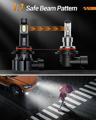 SEALIGHT 9006/HB4 LED Fog Light Bulbs, 6000K Xenon White 9006 Fog Lights LED or DRL Bulbs, 400% Brightness, 1:1 Halogen Size, 90% Energy-saving, Pack of 2 - Image 5