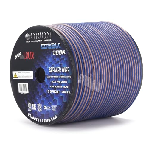 Cable para altavoces calibre 16 Cobalto Orion de 1000 m con aislamiento bicolor