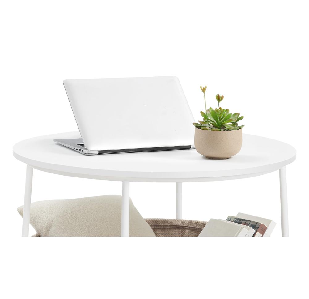 Amazon.com: VASAGLE Round Coffee Table with Storage, Fabric Basket