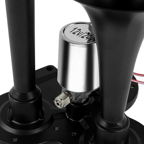 Miniatura 5 de Tren eléctrico Camión Bocina de aire 150dB 3 trompeta coche bocina de aire 12V para camiones motocicleta Pickup trenes coches barcos